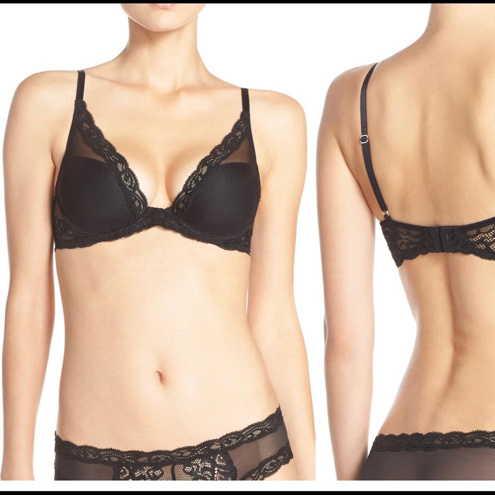 Natori Feathers Underwire Bra - 32DDD - Black